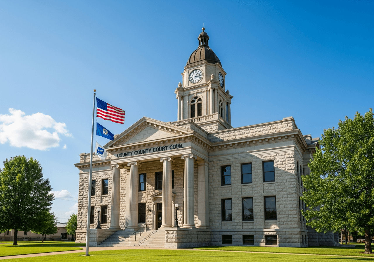 County government building with the American flag